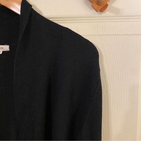 Black Cardigan Sweater with Relaxed Silhouette - Picture 3 of 6